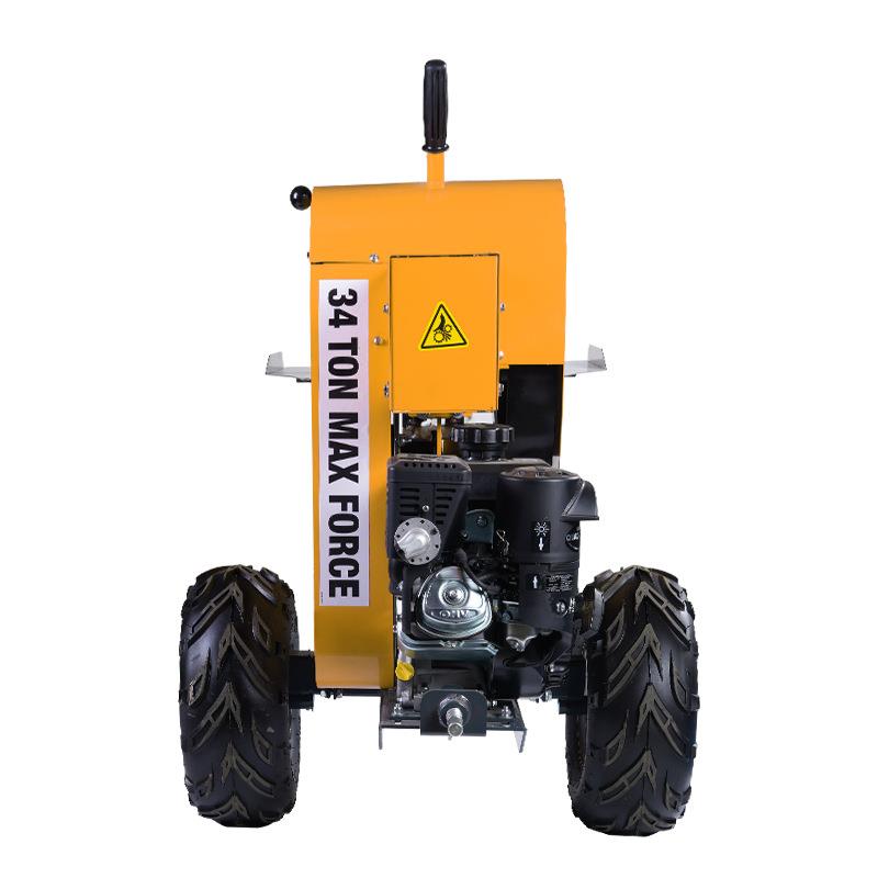 汽油劈木机34T农用轮式劈材机园林农场木材加工电动劈木机