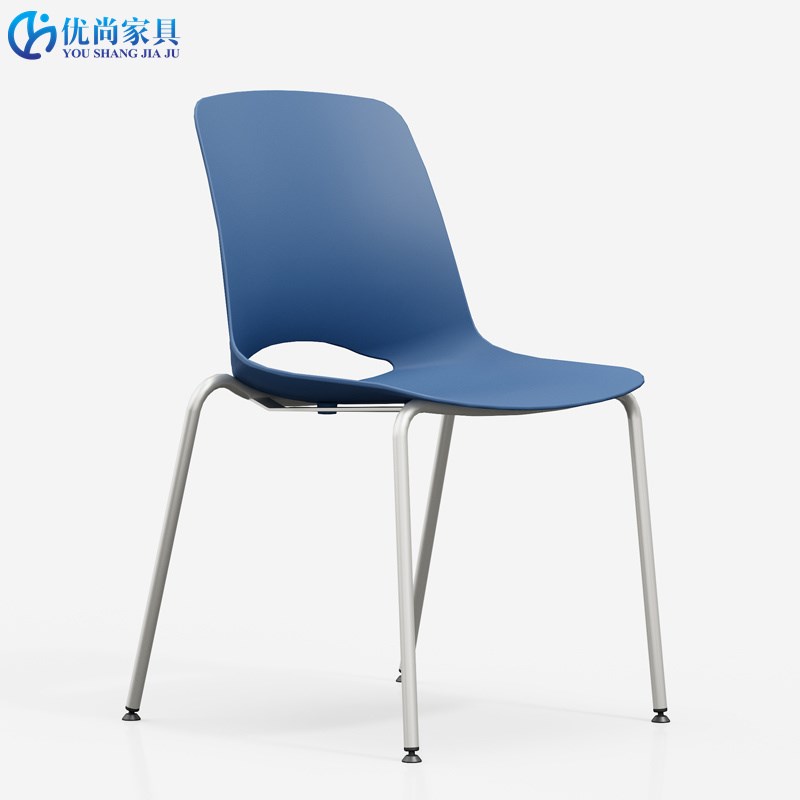 塑钢靠背椅带扶手会议椅子t四脚接待洽谈椅饭厅椅学生培训椅会场