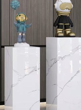 岩板底座落地摆件轻奢高档客厅大理石底座底座增高台Z展台展示架