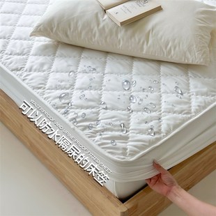 三防纯色夹棉单件防水床笠绗缝单双人席梦思床垫保护套1U.5m1.8米
