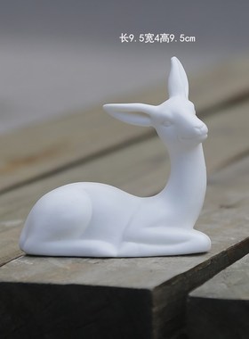 北欧现代简约麋鹿 假山小摆件园艺绿植压盆石 鱼U缸造景台摆件装