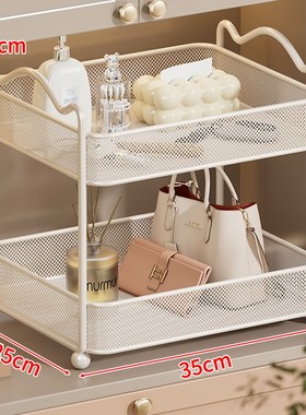 玄关钥匙收纳盒桌面装饰t摆件入户门置物架双层茶杯架轻奢高档客