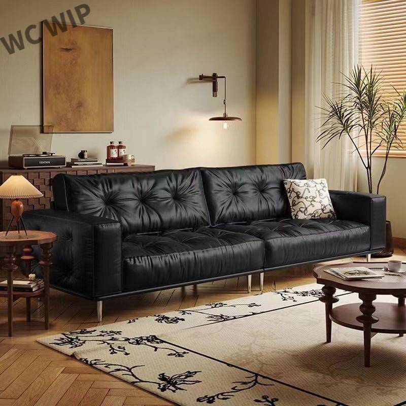 北欧意式极简皮艺沙发客厅小户型高挡家用轻奢双三人直排休闲l3y