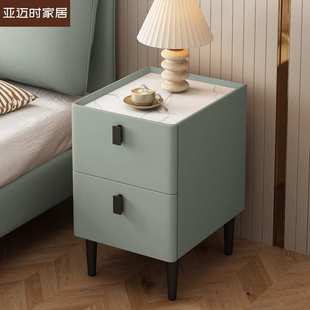 全实木松木岩板床头柜现代简约迷你超窄20cm小型收纳柜加高55cm
