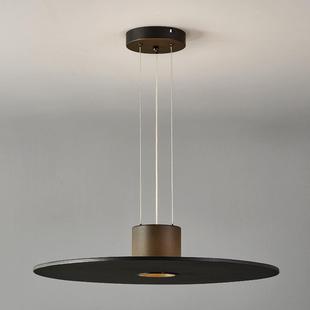 设计师简约黑色飞碟吊灯后现代创意餐厅吧台北欧饭厅餐桌床头吊灯