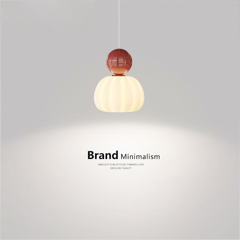 全光谱复古奶油风网红南瓜侘寂风吧台包豪斯护眼卧室床头小吊灯