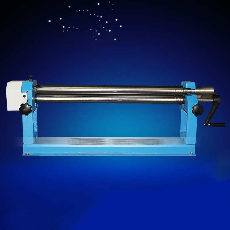 Small manual plate rolling machine, hand cranked drummachine