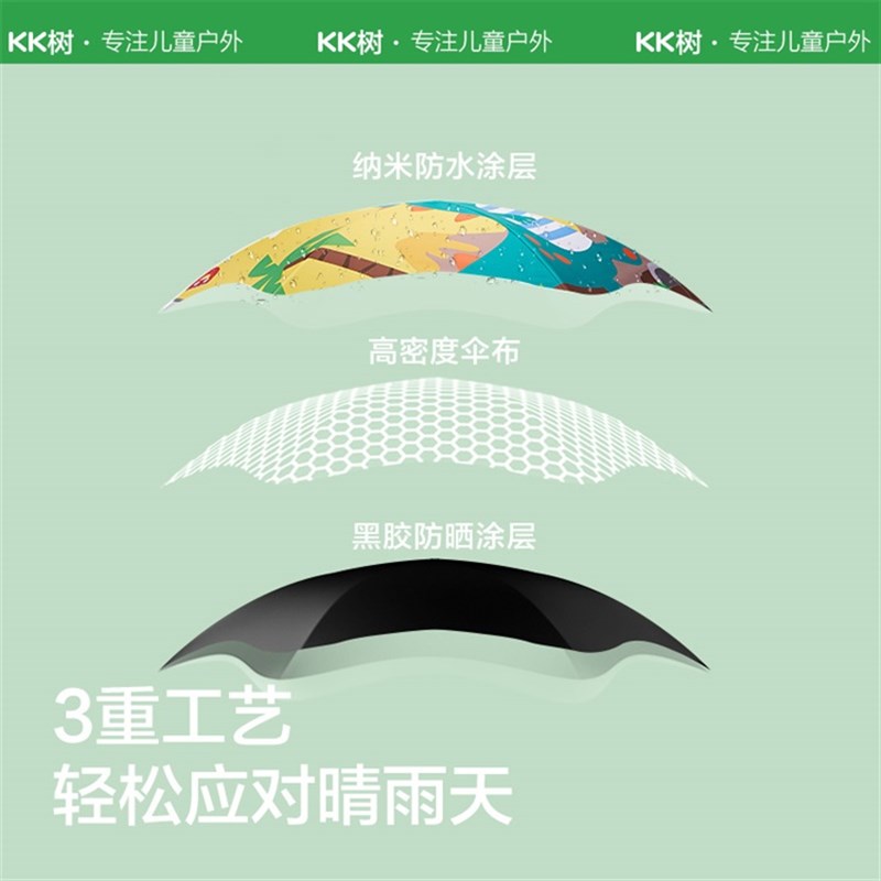KK树全自动防回弹儿童雨伞男童女孩小学生上学专用幼儿园宝宝折叠