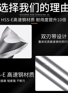劲锋加长2刃直柄键槽铣刀白钢铣刀2齿双刃高速钢铣刀3-25mm高精度
