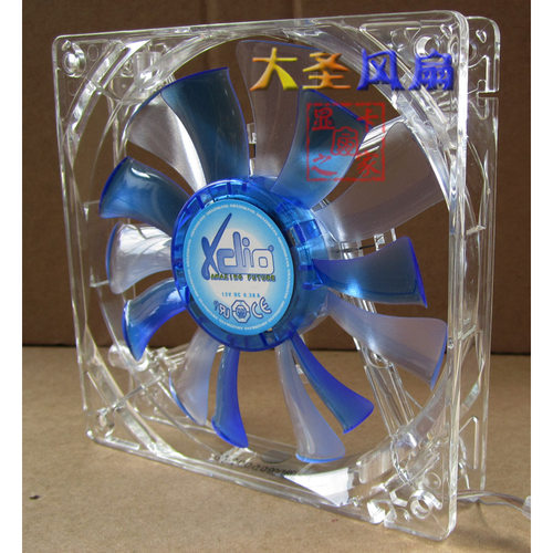 可手转调速12CM厘米Xclio机箱风扇蓝色炫光灯风扇
