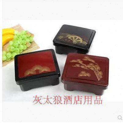 日式特色鳗鱼饭盒寿司盒圆形带盖便当盒餐盒送餐盒点心盒寿司料理