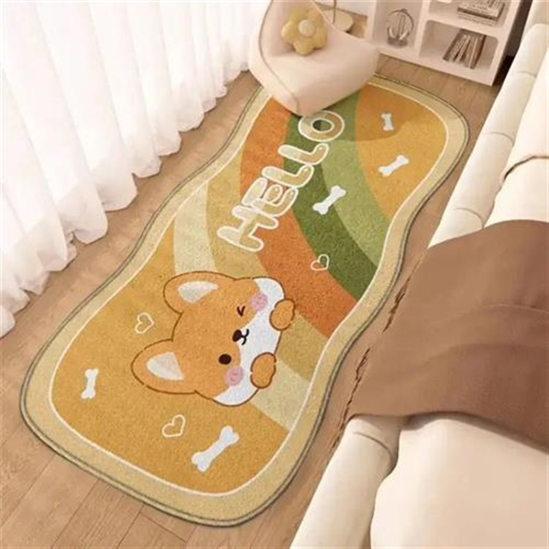 彷羊绒地毯卧室床边毯少女心耐脏大面积全铺N房间浴室门口吸水地