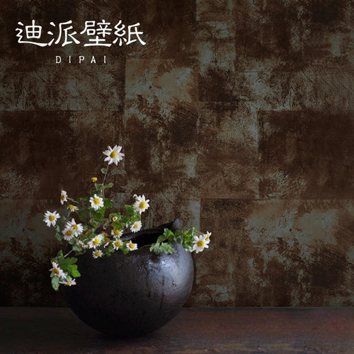 复古工业风无纺布铁锈红金属铁皮墙纸客厅餐厅背景墙壁.纸店铺装