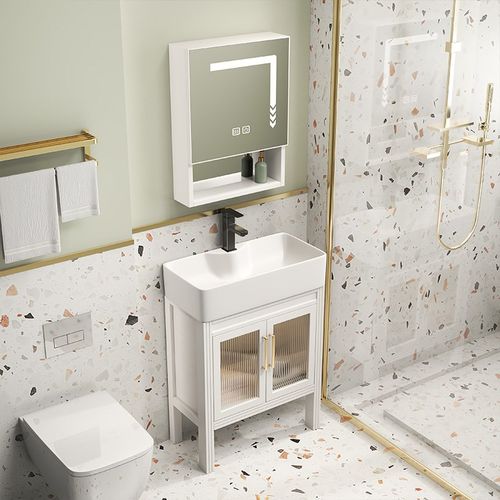 加厚太空铝落地式洗手盆浴t室柜卫生间洗手台盆柜组合小户型洗漱