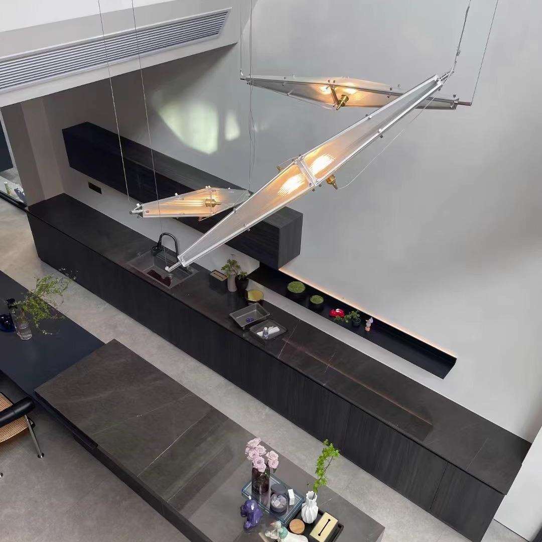 设计师极简艺术吊灯吧台餐厅灯展厅前台样板房不锈钢店铺商用灯具