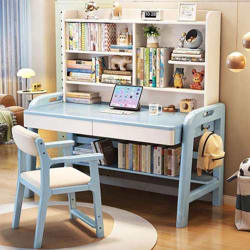 现代升降实木儿童书桌简约家用卧室写字桌学习桌初中生专用电脑桌