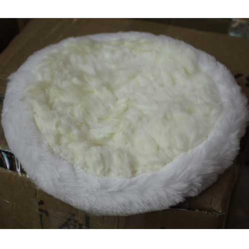 羊毛轮汽车抛光打蜡石材抛光垫羊毛球7寸厚实耐磨出光自粘百洁垫
