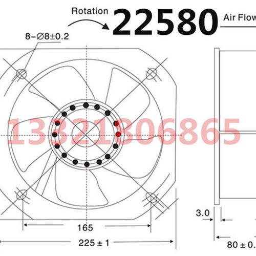 200FZY6-S 8-S轴流风机380/220V  22580配电箱奥太焊机散热风扇