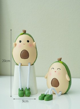 可爱少女心家居装饰树脂牛油果摆件吊脚人偶创意桌面小摆设品礼物