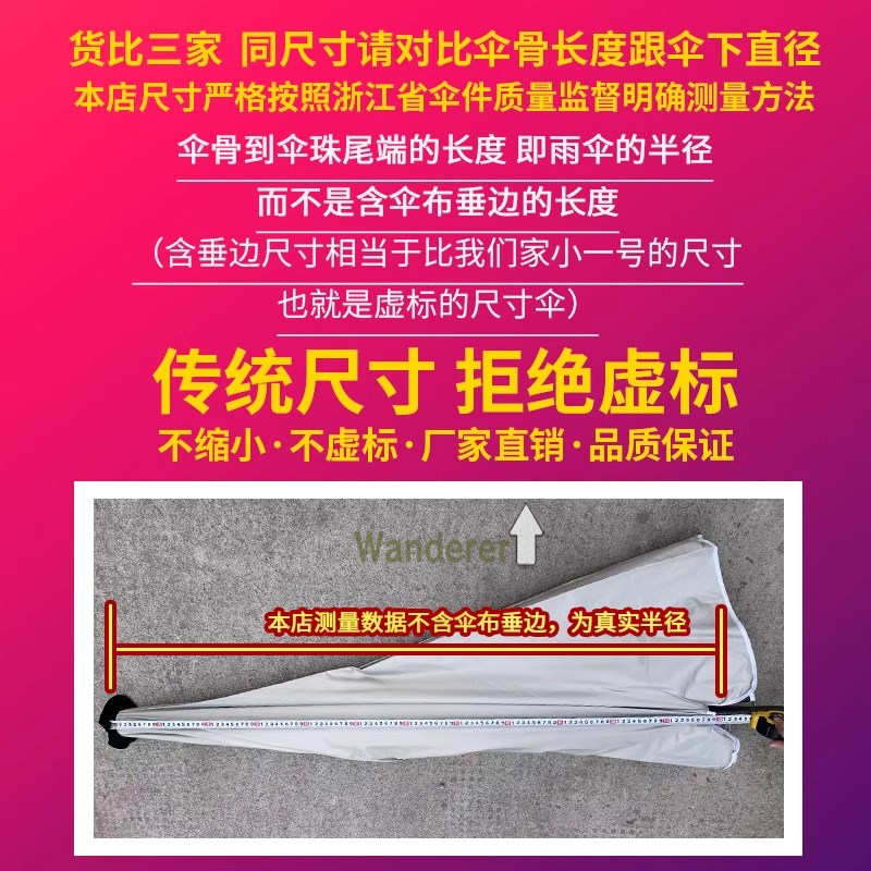 德国高端遮阳伞摆摊专用雨伞可倾斜大型户外太阳伞双层黑胶伞面