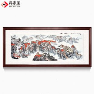 界家居 手绘真迹国画山水画幽燕金秋图客厅大公司大堂大幅挂画