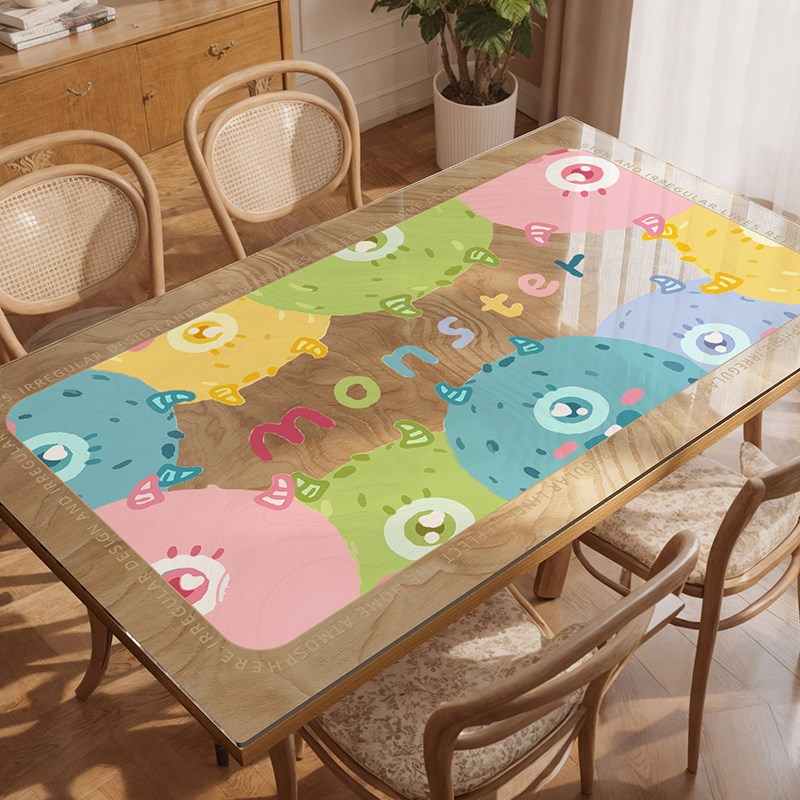 卡通透明软玻璃桌垫防水防油免洗桌布F桌面保护垫防烫耐高温茶几