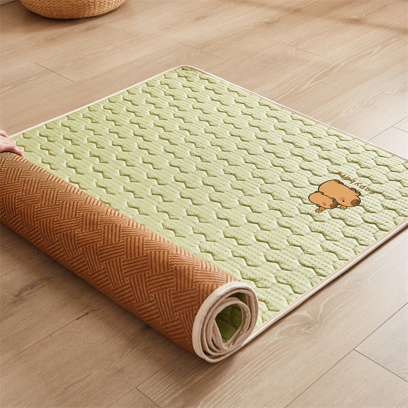 2025新款冬夏两用泡泡棉双面藤席子夏季打地铺S垫学生宿舍床褥垫