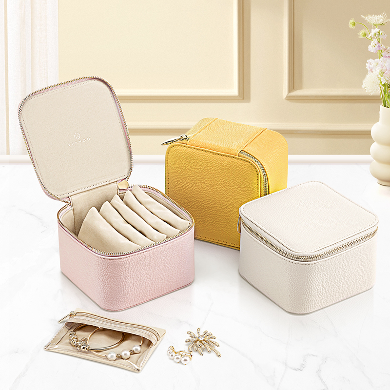 2024新款便携首饰收纳盒精致饰C品旅行手饰包绒布大容量母亲节礼