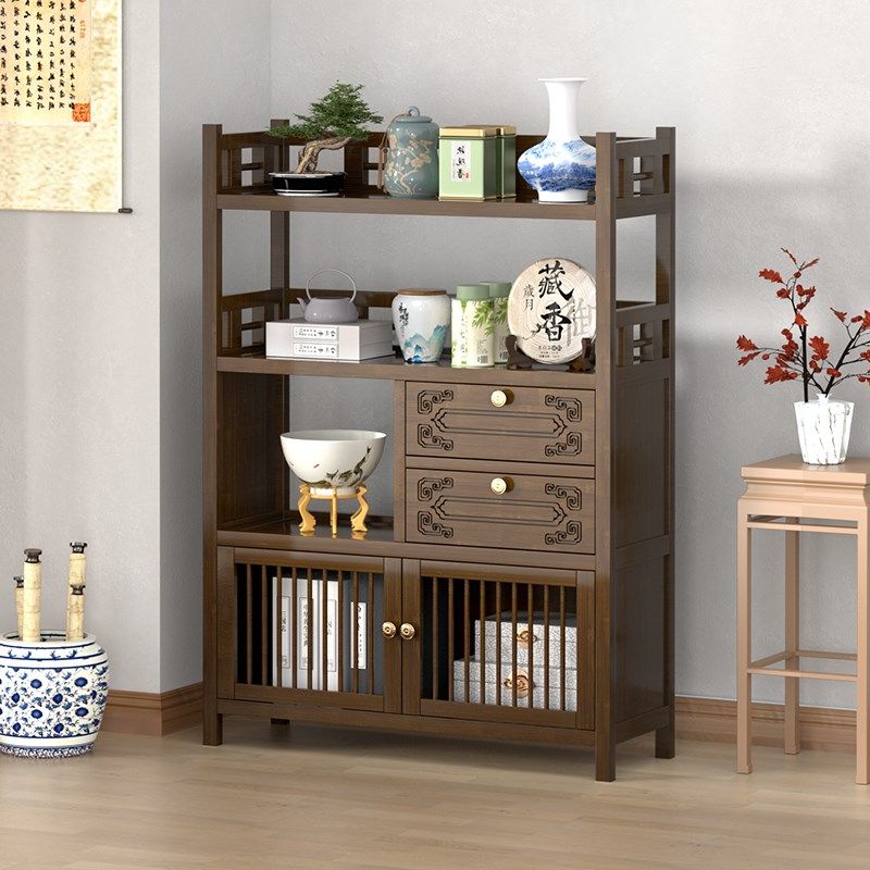 茶架子置物架e客厅小型博古架多层茶叶收纳柜茶室茶具架茶叶展示