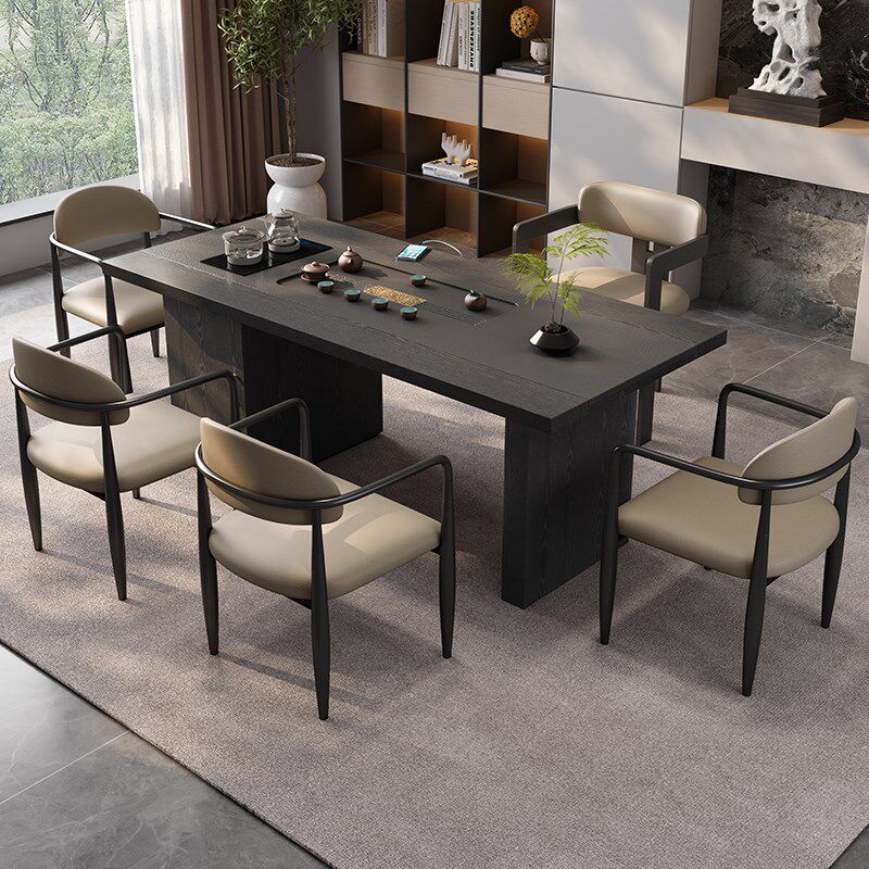 新中式高端实木茶桌椅组合家用客厅小户型新款P烧水一体功夫茶桌