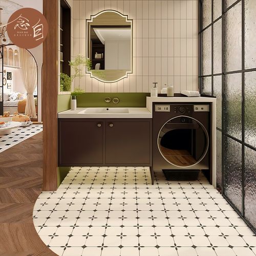 法式复古小花砖300 卫生间y中古风瓷砖厨房墙砖民宿阳台防滑地砖