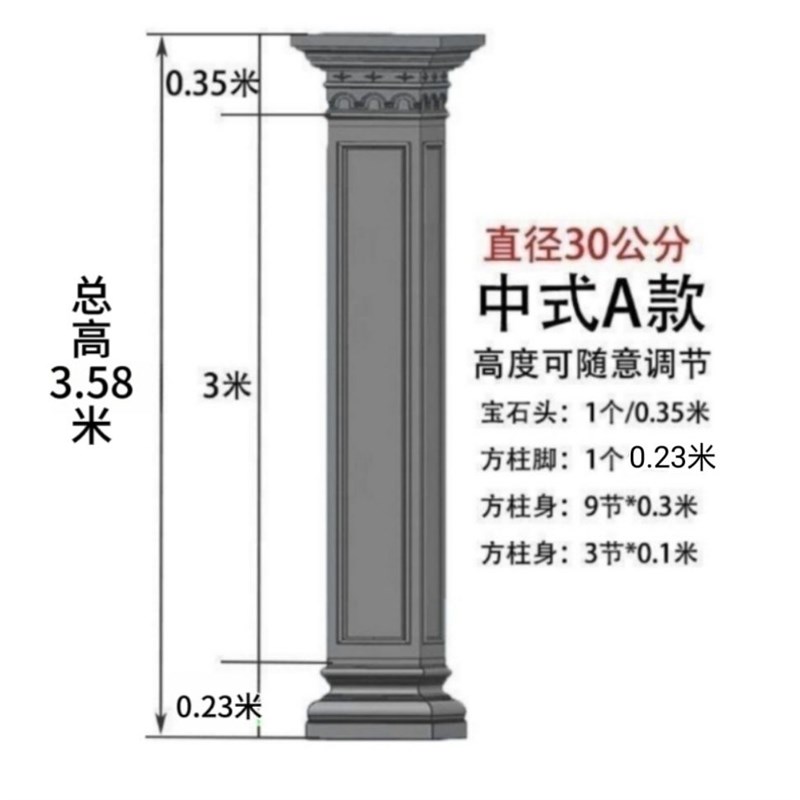 加厚罗马柱模g具方柱别墅大门水泥四方形柱子欧式建筑模板装饰造