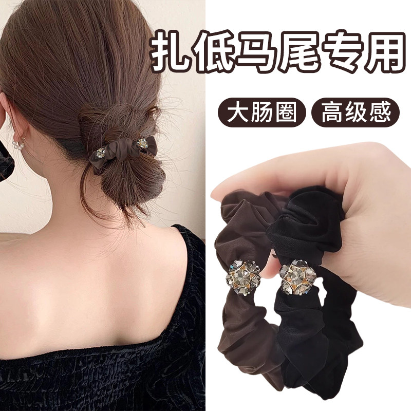 高级感大肠发f圈2024新款高端低马尾扎头头绳高弹力耐用皮筋发绳