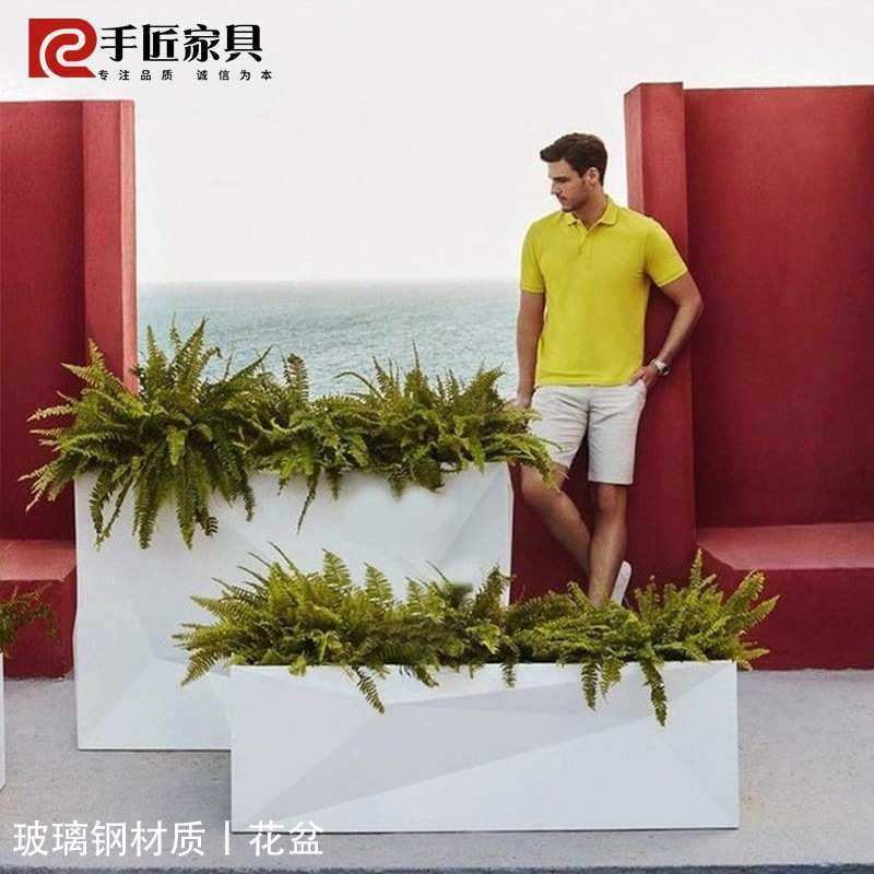花盆户外玻璃钢花箱田园花槽落地花架广场公园绿化落地大花器花缸