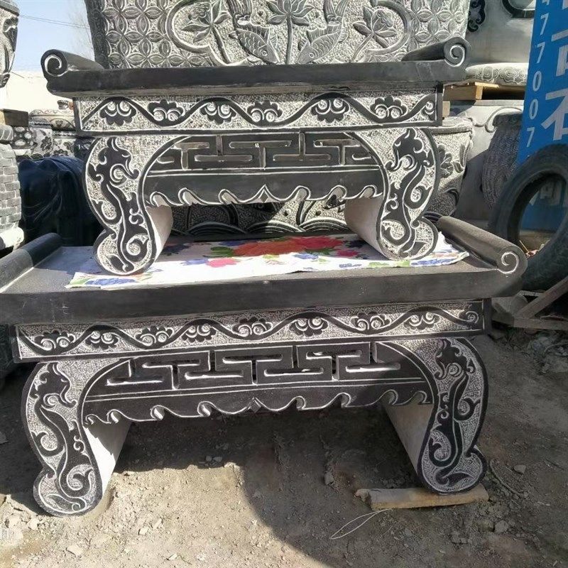 石雕供桌青石条案大理石定u制祠堂佛台寺庙墓前石供桌祭祀摆件中