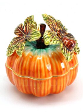 工艺教师节礼物南瓜合金老师盒装饰礼品丰硕累累金属送珐琅装饰