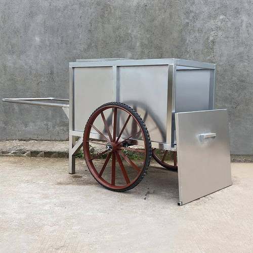 物业社区街道不锈钢垃圾车环卫带盖带工具箱户外大号人力手推车