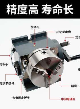 精密立卧两用分度头FH-125/160万能分度头铣床小型简易手动分度器