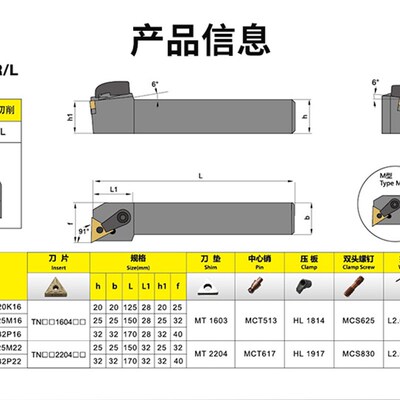 主偏角91度装三角形 数控外圆车刀杆 MTFNR2020K16 MTFNL1616H16