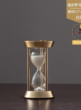 北欧创意罗马柱金属n时间沙漏高档复古计时摆件个性定制刻字LOGO