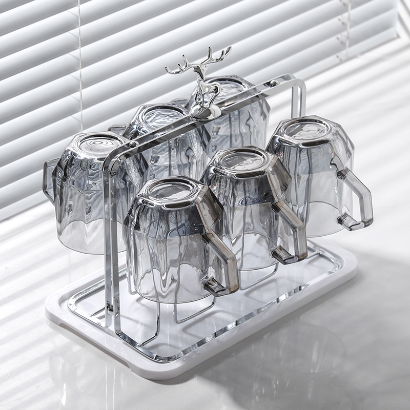 水杯杯架托盘家用放o杯子架子置物架倒挂玻璃杯沥水架客厅茶杯支