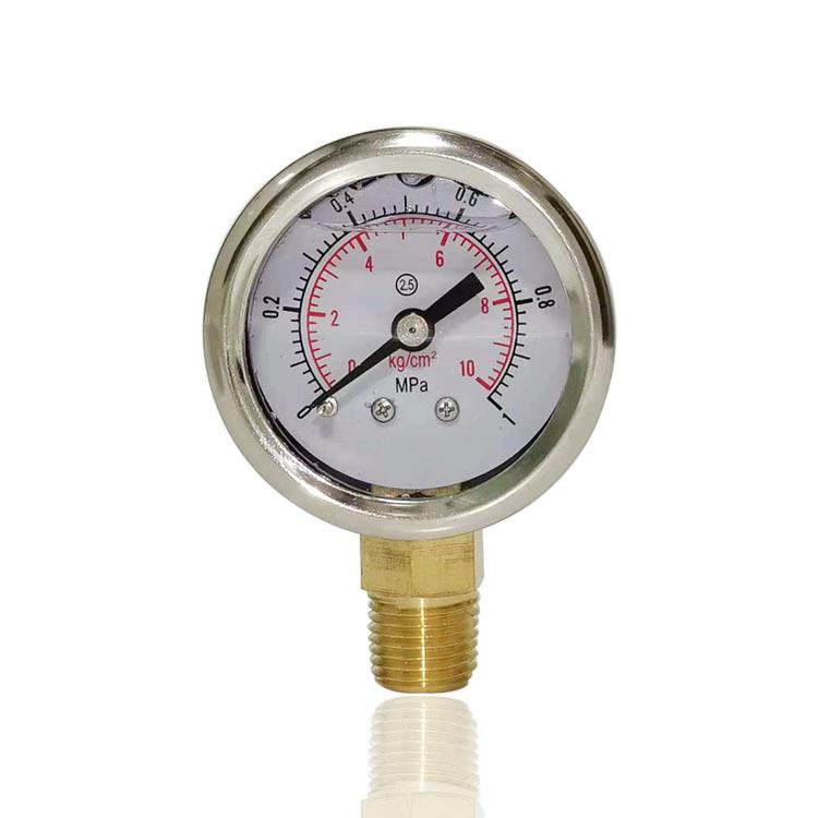 厂家供应不锈钢压力表耐震充油径向立装YN40 1MPA 10KG 1/4PT非标