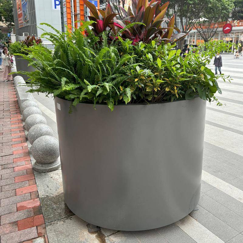 户外不锈钢花箱座椅组合室外庭院坐凳花箱售楼部广场景观花坛围栏