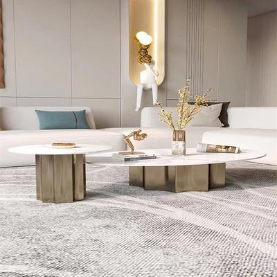 轻奢奢石岩板茶几现代简约意式家用客厅高级设计大小组合茶桌新款