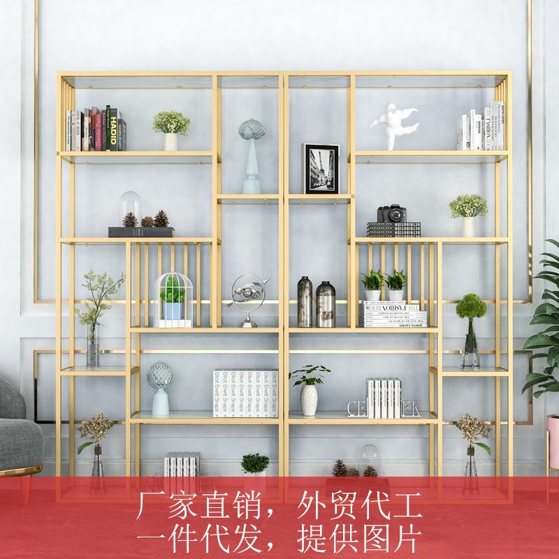 铁艺书架落地置物架现代简约屏风客厅简易家用储物时尚书架书柜