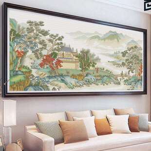 溪谷会友十字绣2024新款十字绣客厅卧室大幅风景线绣