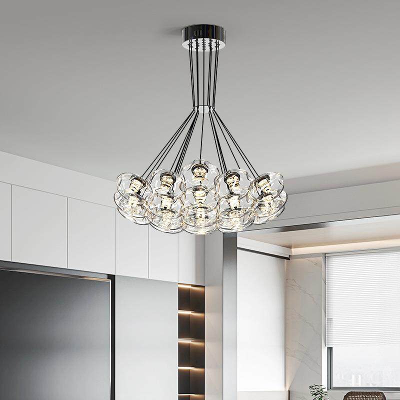 意式极简客厅吊灯现代简约北欧设计师卧室办公室书房异形玻璃灯具