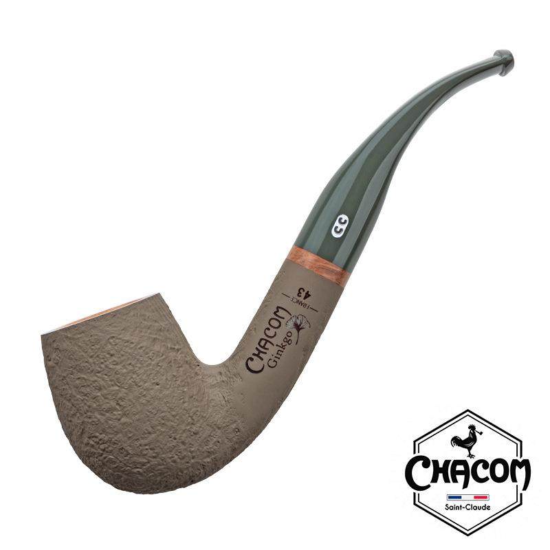 法国CHACOM烟斗Ginkgo系列9mm烟道石楠木喷砂法国CC烟斗