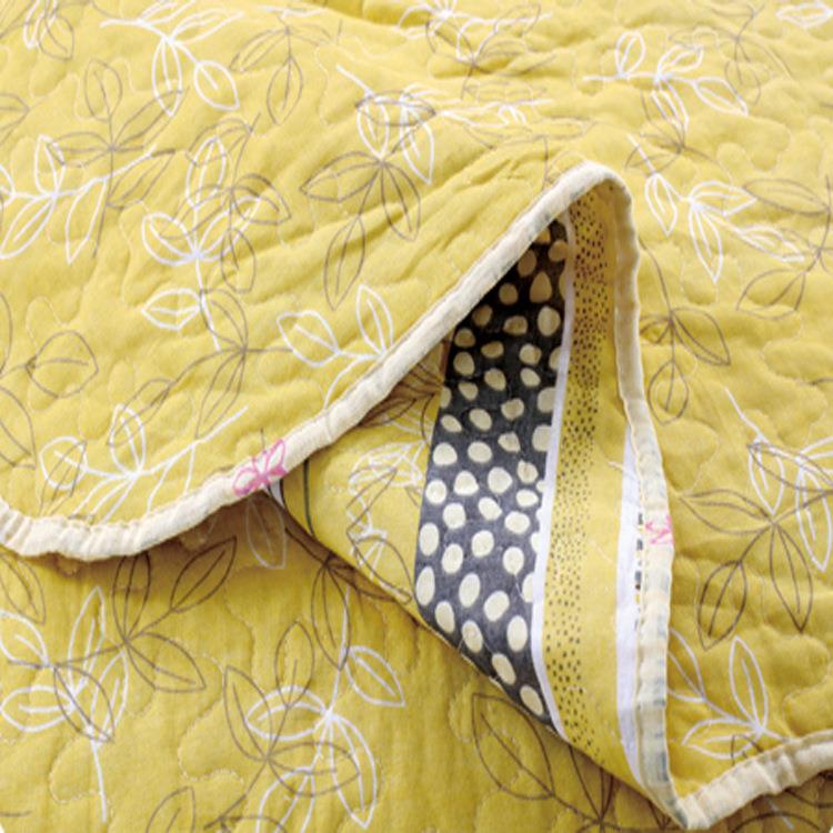 【折扣价】田园风手工平纹双人绗缝被三件套水洗床盖式绗缝家纺床