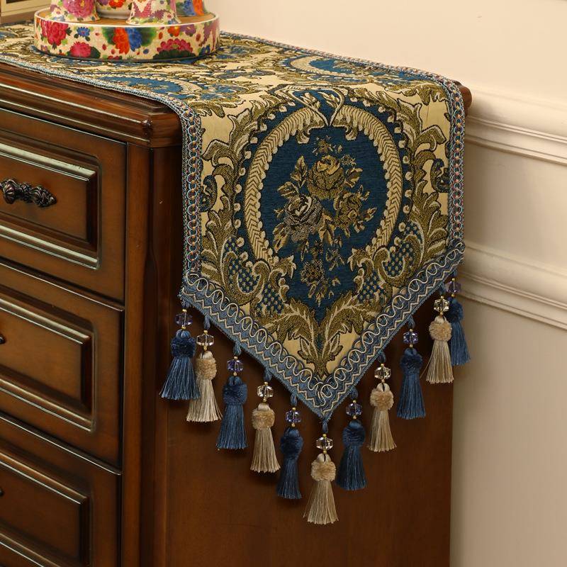 【折扣价】感桌旗美式复古长条桌布欧式茶桌垫布斗柜盖布电视柜餐